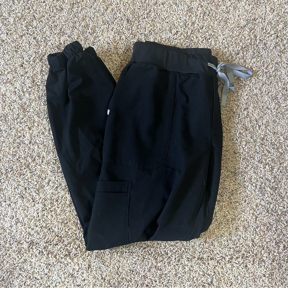 FIGS Taldora Jogger Scrub Pants Black Large